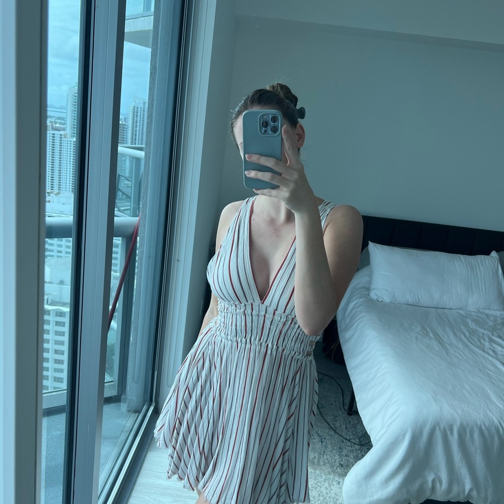 Striped V-Neck Dress